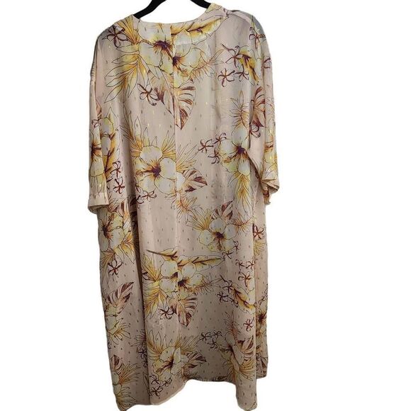 Gypsies & Moondust Sheer Boho Pink Gold Dot Floral Duster Size Medium NWOT - Picture 12 of 12